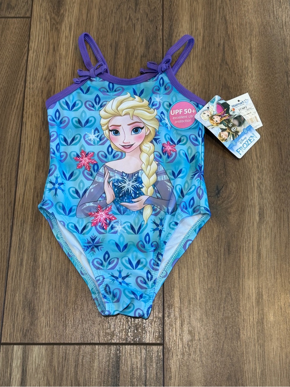 Disney Frozen Elsa Blue & Purple Girls' One-Piece Swim Suit, NWT, Size 2T